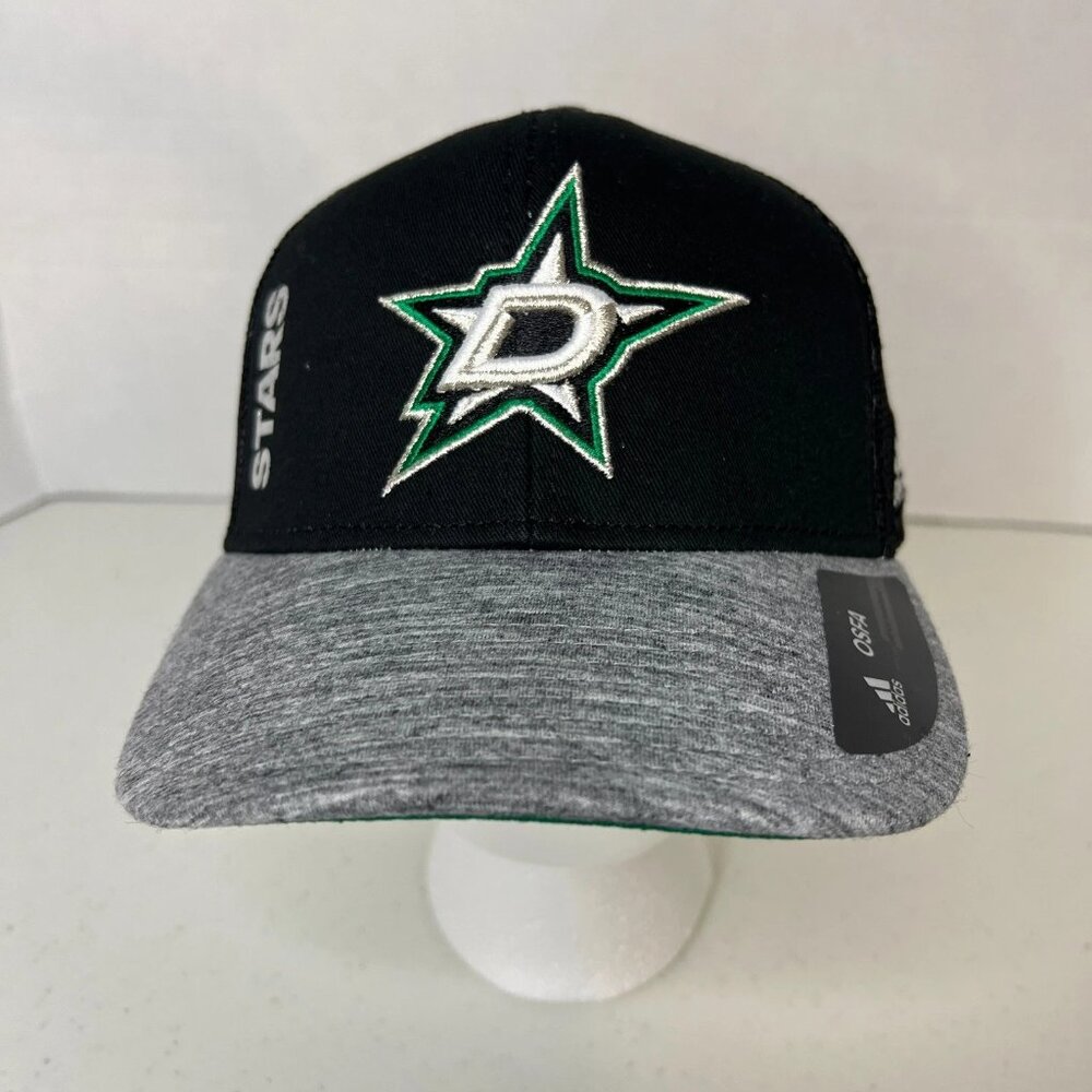 Dallas Stars NHL Mens‎ One Size Black Gray Adidas Adjustable Strap Mesh Back Cap